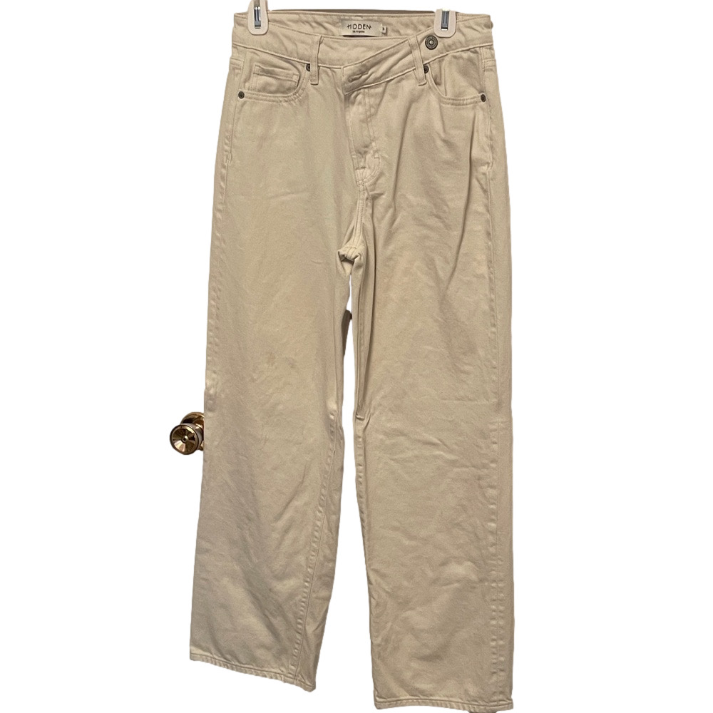 Hidden Cream Logan Dad High-Rise Wide Leg Jeans Size 26